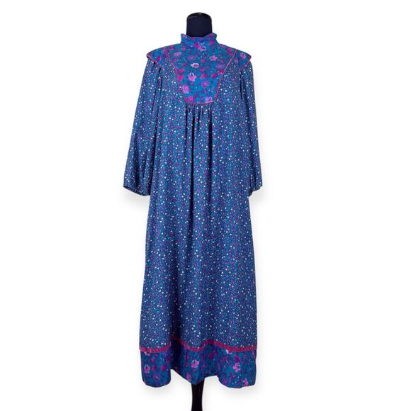 Vintage Jane Schaffhausen Belle Caftan Dress 10 W/Side Pockets Floral Boho Maxi - Picture 8 of 8